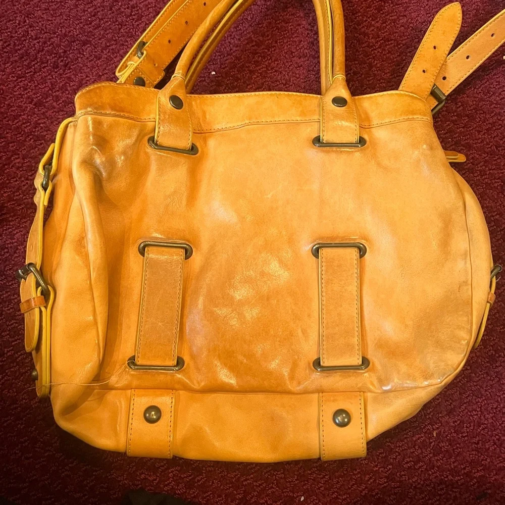 Theory bag 350 retail mustard yellow Multiple pockets HOST PICK - Picture 2 of 14